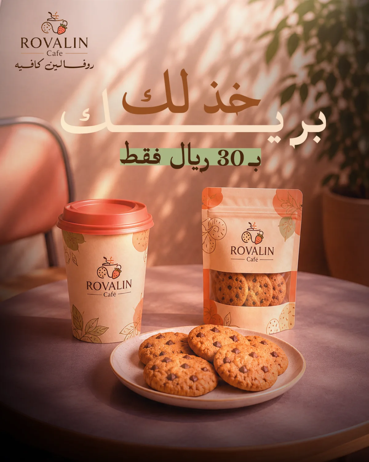 Rovalin Cafe — هوية بصرية وسوشيال ميديا