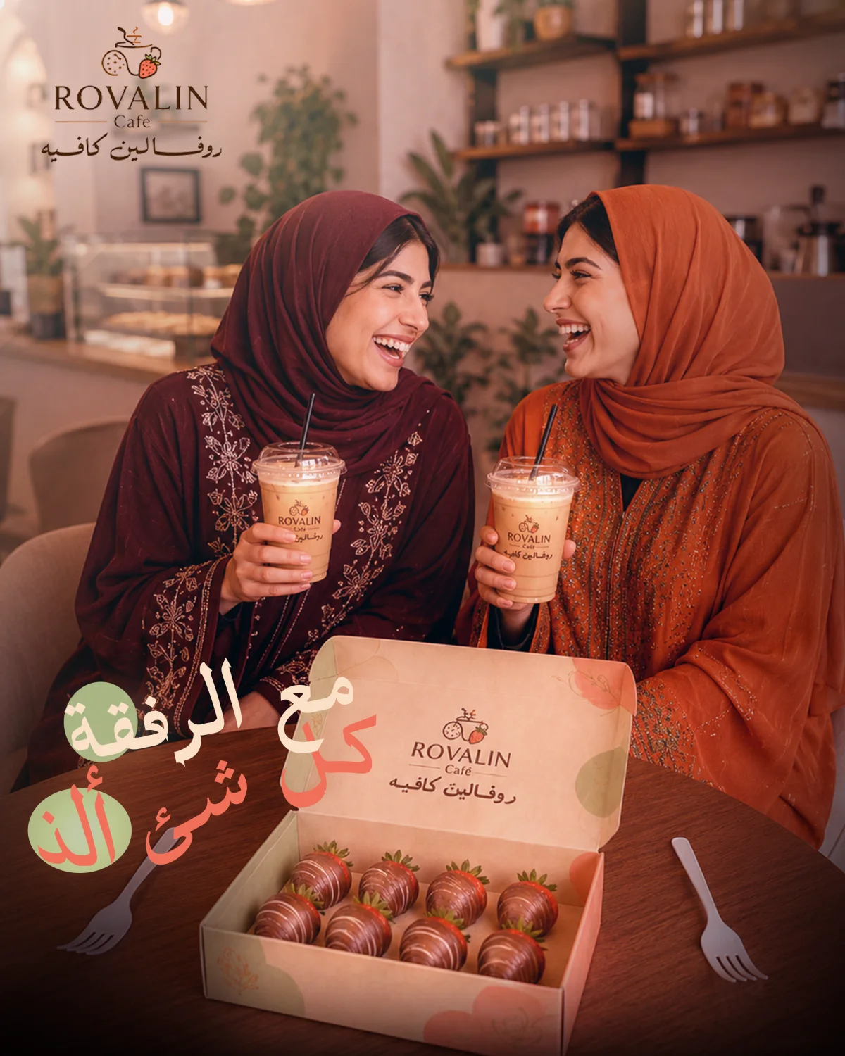 Rovalin Cafe — هوية بصرية وسوشيال ميديا